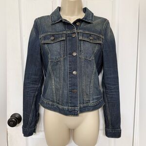 Billy Blues Denim Jacket Classic Trucker Button Front Cotton Size S